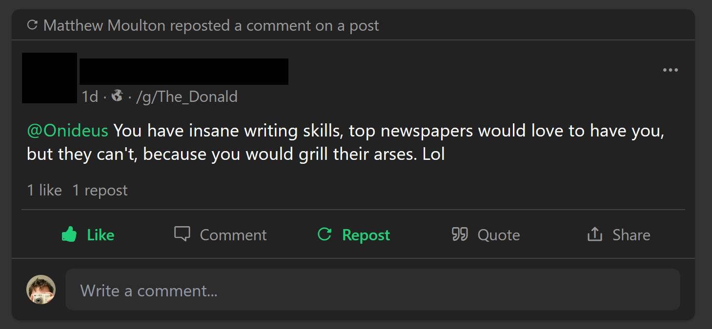 Personal - Gab - Compliments - Covered - Grill Their Asses.png